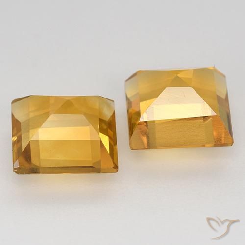Gemme di Citrino Arancio Dorato Profondo naturale da 3.26 ct, Quadrato, VVS-VS
