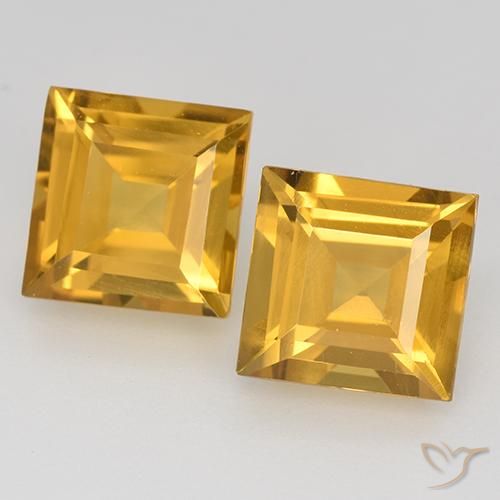 Gemme di Citrino Arancio Dorato Profondo naturale da 3.07 ct, Quadrato, VVS-VS