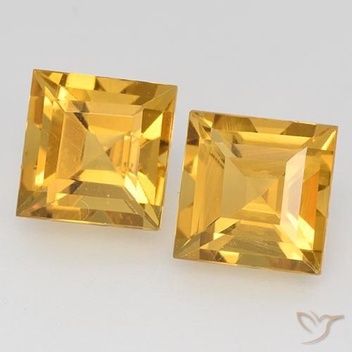 Gemme di Citrino Dorato scuro naturale da 3.33 ct, Quadrato, VVS-VS