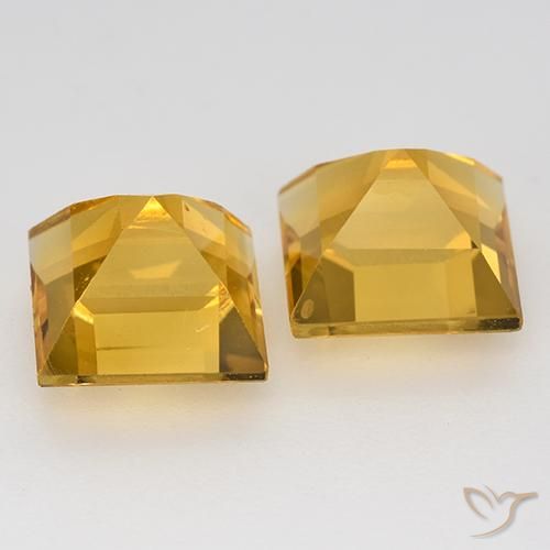 Gemme di Citrino Dorato scuro naturale da 3.33 ct, Quadrato, VVS-VS