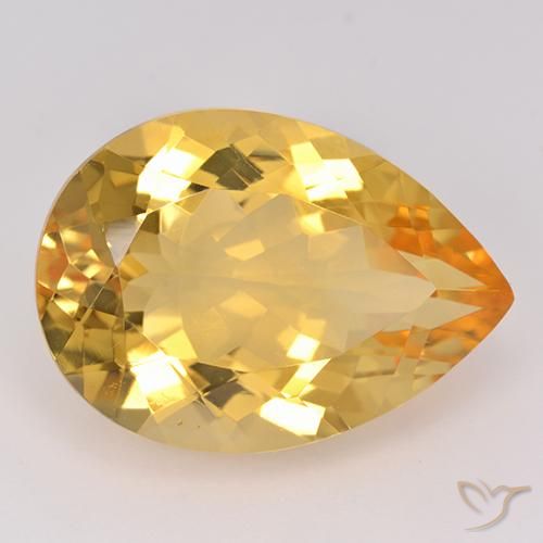 10.43ct Naturale Dorato Citrino, Forma a pera, VVS-VS