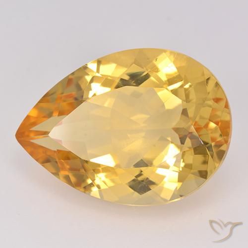 Citrino Dorato naturale da 10.43 ct, Forma a pera, VVS-VS