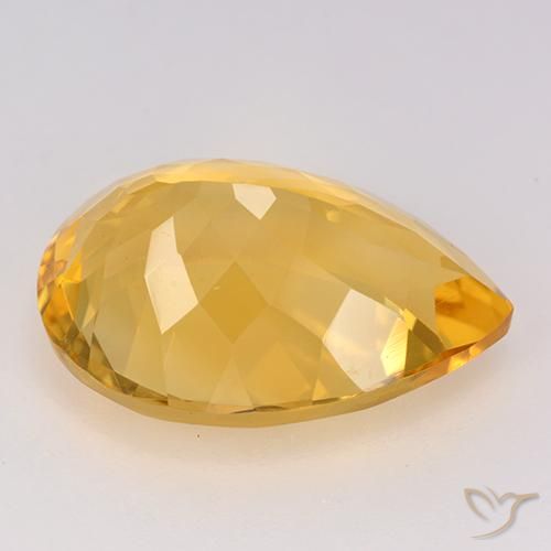 Citrino Dorato naturale da 10.43 ct, Forma a pera, VVS-VS