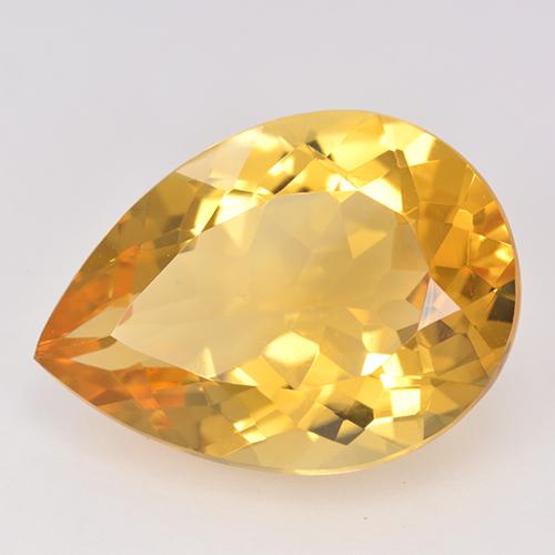 Citrino Dorato medio naturale da 10.04 ct, Forma a pera, VVS