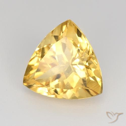 Citrino Dorato medio-chiaro naturale da 2.24 ct, Taglio trillion, VVS-VS
