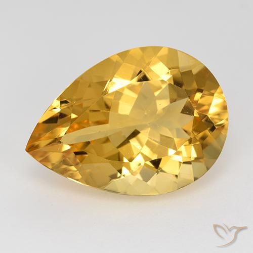 9.66ct Naturale Oro medio Citrino, Forma a pera, VVS-VS