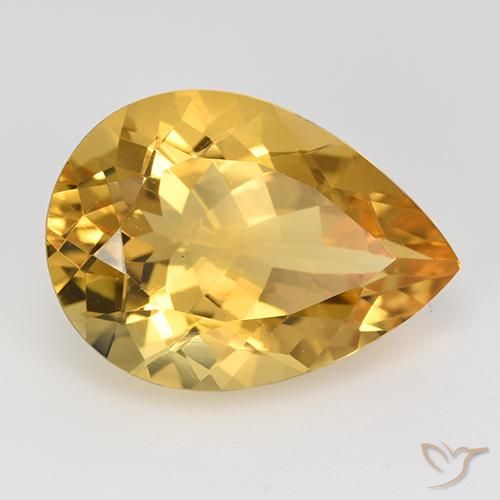 Citrino Oro medio naturale da 9.66 ct, Forma a pera, VVS-VS