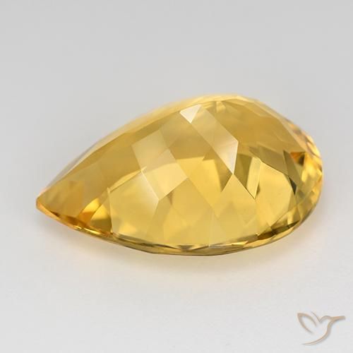 Citrino Oro medio naturale da 9.66 ct, Forma a pera, VVS-VS
