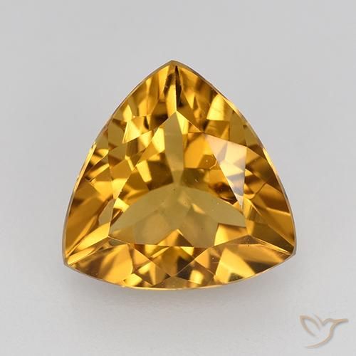 2.19ct Naturale Arancione-Oro medio Citrino, Taglio trillion, VVS-VS