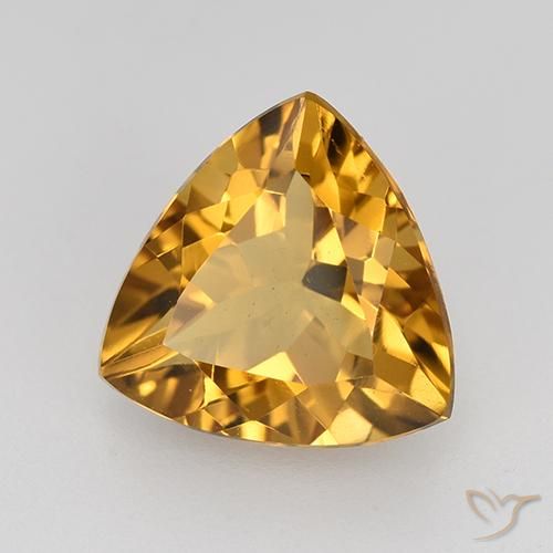 Citrino Arancione-Oro medio naturale da 2.19 ct, Taglio trillion, VVS-VS