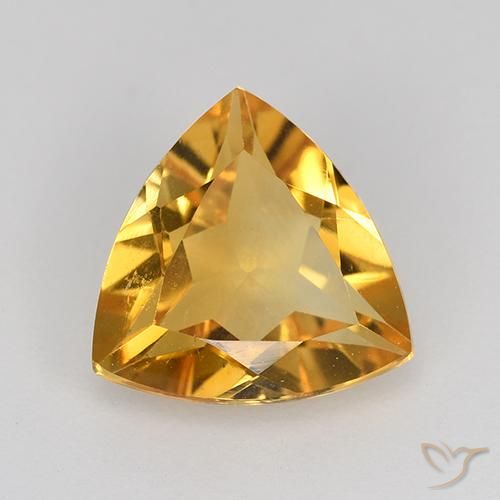 1.85ct Naturale Arancio Medio Citrino, Taglio trillion, VVS-VS