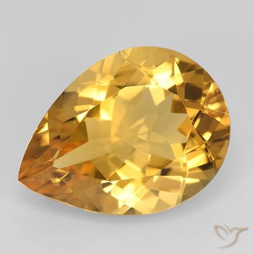 7.93ct Naturale Arancio-Oro Citrino, Forma a pera, VVS-VS