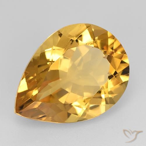 Citrino Arancio-Oro naturale da 7.93 ct, Forma a pera, VVS-VS