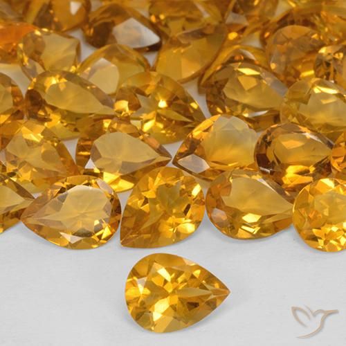 0.93ct Naturale Arancio Medio Citrino, Forma a pera, VVS-VS