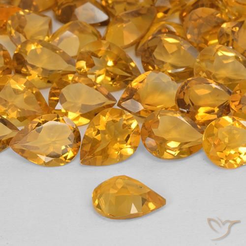 Citrino Arancio Medio naturale da 0.93 ct, Forma a pera, VVS-VS
