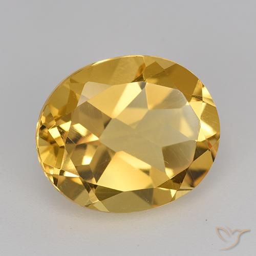 Citrino Dorato medio-scuro naturale da 4.43 ct, Ovale, VVS-VS