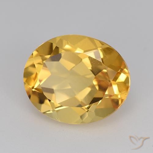 Citrino Dorato medio-chiaro naturale da 4.45 ct, Ovale, VVS-VS