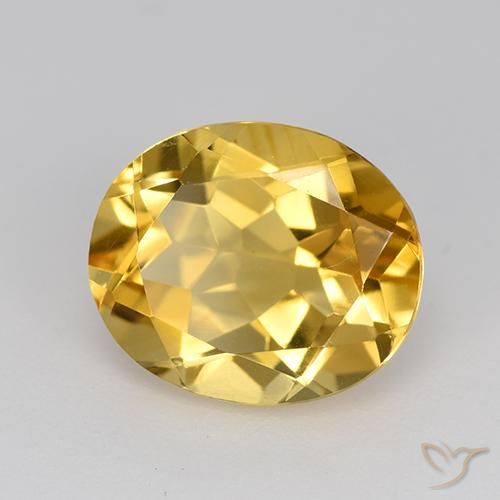 Citrino Dorato medio-chiaro naturale da 4.14 ct, Ovale, VVS-VS
