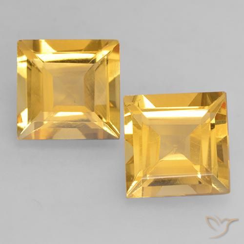 3.12ctw Naturale Oro medio Citrino, Quadrato, VS