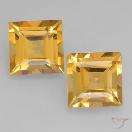 3.22ctw Naturale Oro brillante Citrino, Quadrato, VS