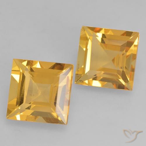 Gemme di Citrino Oro brillante naturale da 3.22 ct, Quadrato, VS