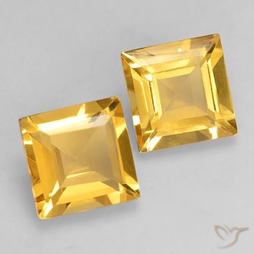 Gemme di Citrino Oro brillante naturale da 2.98 ct, Quadrato, VS