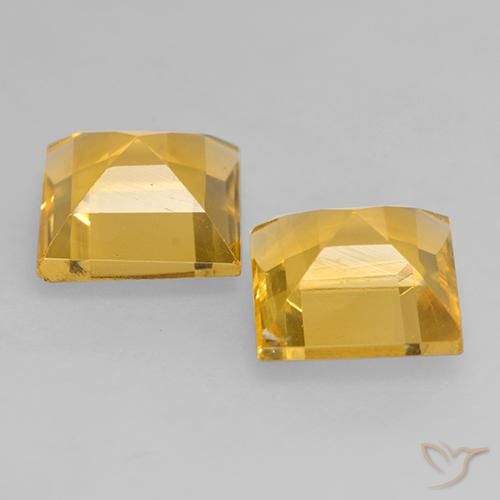 Gemme di Citrino Oro brillante naturale da 2.98 ct, Quadrato, VS