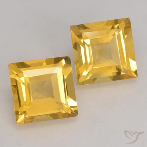 Gemme di Citrino Oro brillante naturale da 3.27 ct, Quadrato, VS