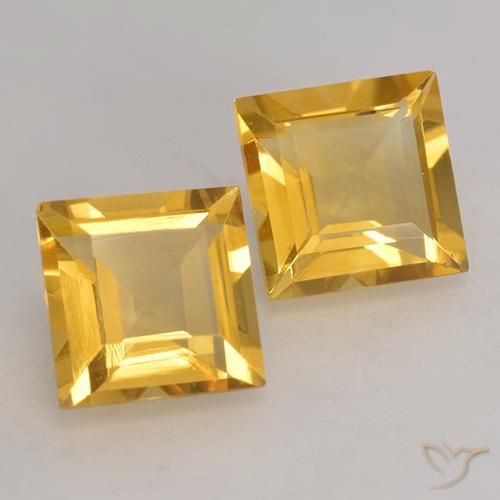 Gemme di Citrino Oro medio naturale da 2.89 ct, Quadrato, VVS-VS