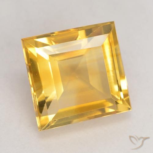 Citrino Dorato naturale da 3.30 ct, Quadrato, VVS-VS