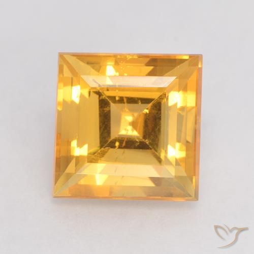 3.68ct Naturale Oro brillante Citrino, Quadrato, VS