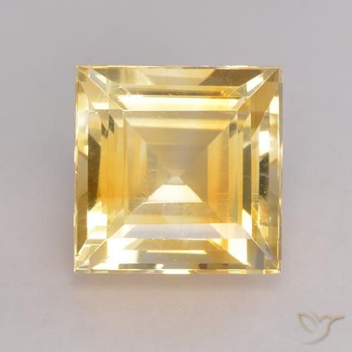4.13ct Naturale Arancio dorato Citrino, Quadrato, VS