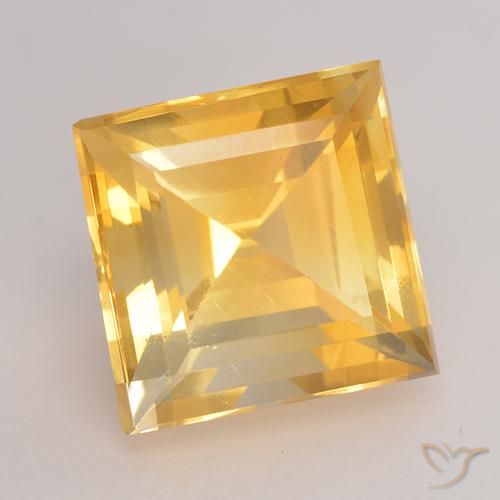 Citrino Oro medio naturale da 3.45 ct, Quadrato, VVS-VS