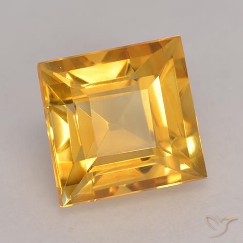 Citrino Dorato medio naturale da 2.91 ct, Quadrato, VVS-VS