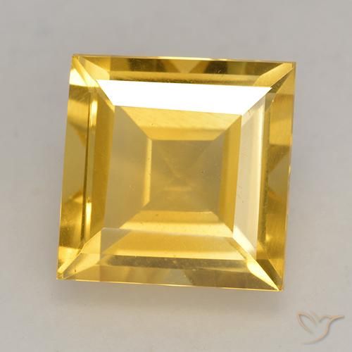 3.39ct Naturale Oro brillante Citrino, Quadrato, VS