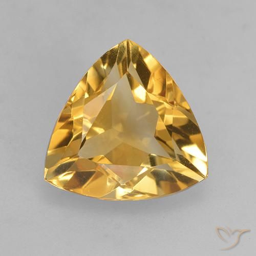 2.47ct Naturale Arancio Dorato Profondo Citrino, Taglio trillion, VVS-VS