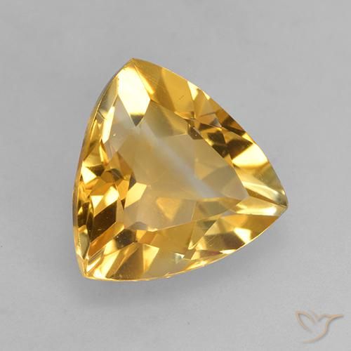 Citrino Arancio Dorato Profondo naturale da 2.47 ct, Taglio trillion, VVS-VS