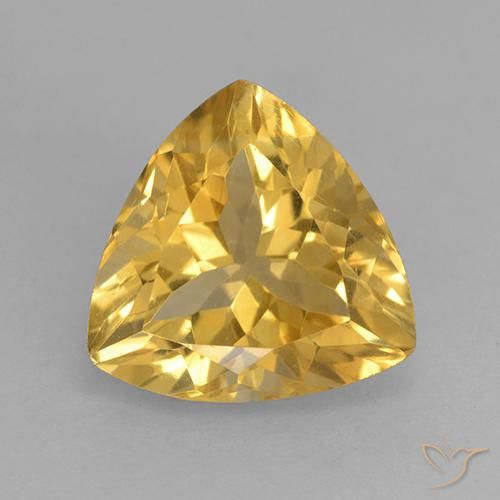 2.35ct Naturale Dorato medio Citrino, Taglio trillion, VVS-VS