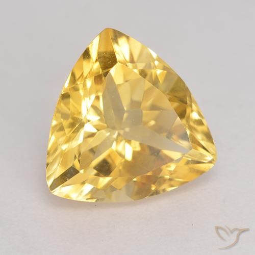 Citrino Dorato naturale da 2.10 ct, Taglio trillion, VVS-VS