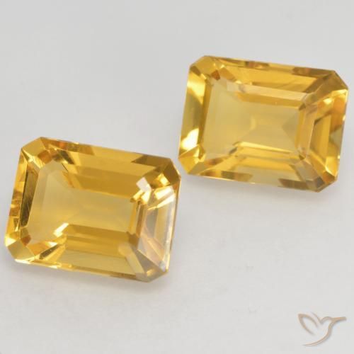 Gemme di Citrino Dorato medio-scuro naturale da 3.50 ct, Ottagonale / Taglio smeraldo, VVS-VS