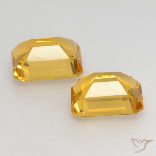 Gemme di Citrino Dorato medio-scuro naturale da 3.50 ct, Ottagonale / Taglio smeraldo, VVS-VS