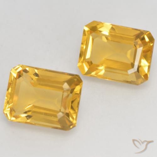 Gemme di Citrino Dorato medio-scuro naturale da 3.32 ct, Ottagonale / Taglio smeraldo, VVS-VS