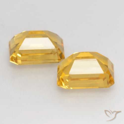 Gemme di Citrino Dorato medio-scuro naturale da 3.32 ct, Ottagonale / Taglio smeraldo, VVS-VS