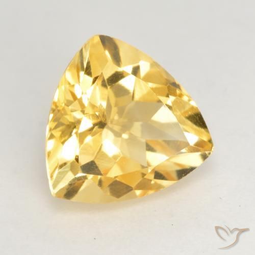 Citrino Dorato medio-chiaro naturale da 2.15 ct, Taglio trillion, VVS-VS