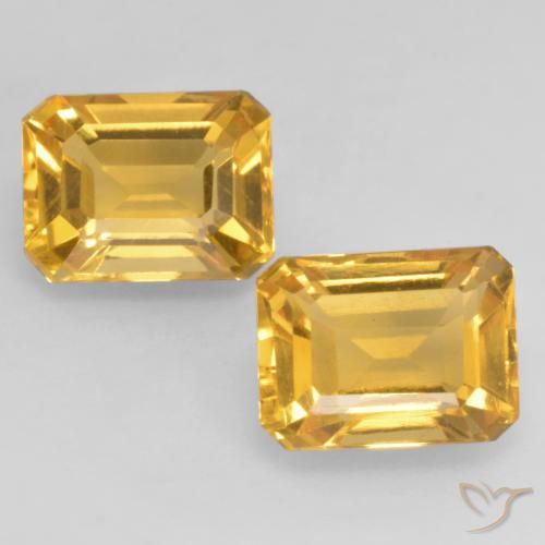 3.38ctw Naturale Arancio Dorato Profondo Citrino, Taglio smeraldo, VVS-VS