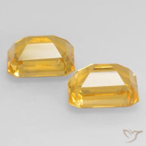 Gemme di Citrino Arancio Dorato Profondo naturale da 3.38 ct, Ottagonale / Taglio smeraldo, VVS-VS