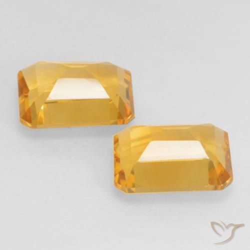 Gemme di Citrino Dorato scuro naturale da 2.96 ct, Ottagonale / Taglio smeraldo, VVS-VS
