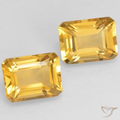 Gemme di Citrino Dorato naturale da 3.43 ct, Ottagonale / Taglio smeraldo, VVS-VS