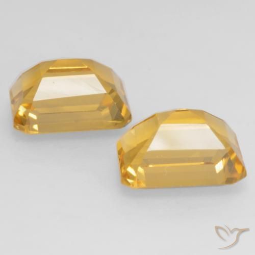 Gemme di Citrino Dorato naturale da 3.43 ct, Ottagonale / Taglio smeraldo, VVS-VS