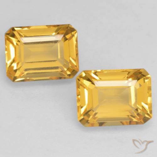 3.40ctw Naturale Oro brillante Citrino, Taglio smeraldo, VVS-VS
